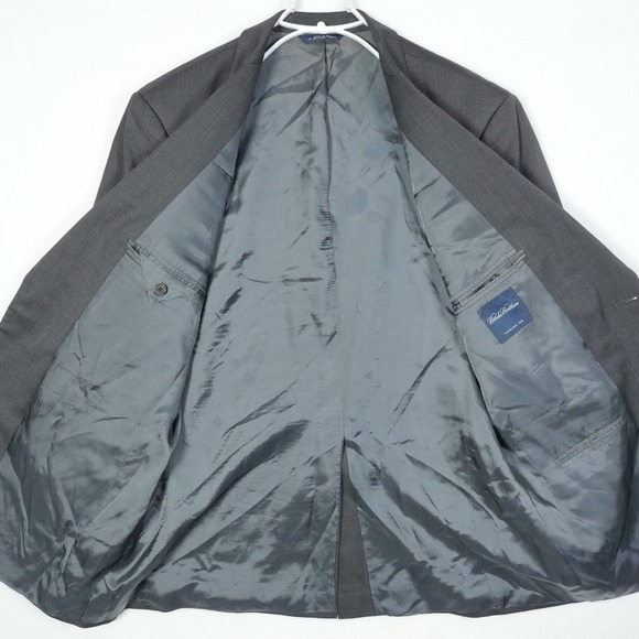 Brooks Brothers Blazer Men's Sz 42R Super 110s Worsted Wool Jacket Dark Charcoal - Picture 4 of 12